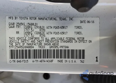 2016 Toyota Tacoma Double Cab z USA, uszkodzony, nr VIN 5TFCZ5AN5GX040084